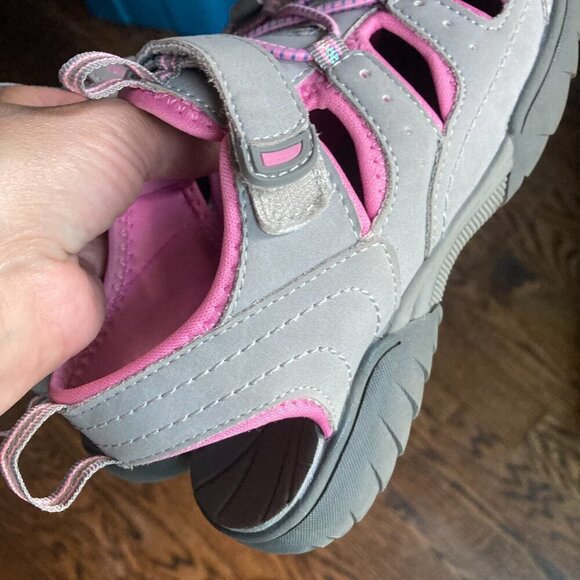 EDDIE BAUER GREY/PINK SANDALS SIZE 3 YOUTH - Picture 11 of 12